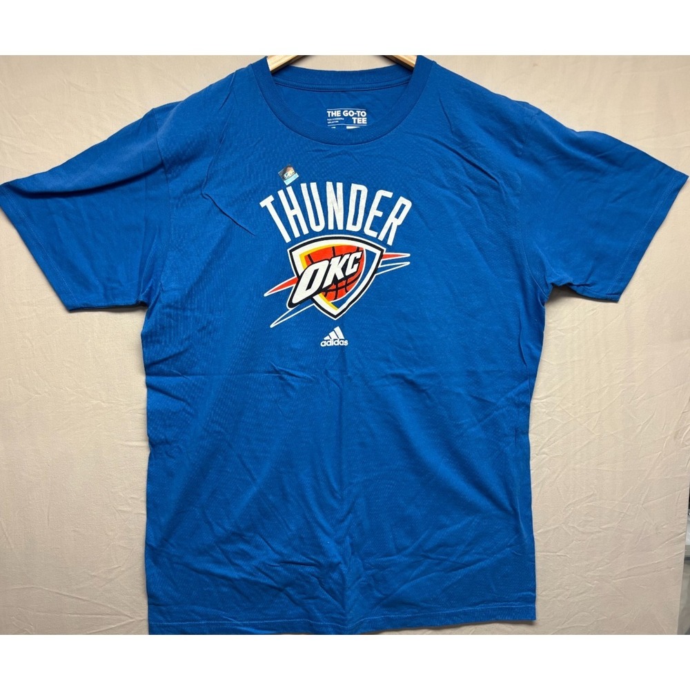 Oklahoma City Thunder Shirt‎ NBA Adidas Mens Blue The Go-To Tee L NWOT Classic